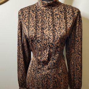 Vintage Nicola Blouse Brown &Black